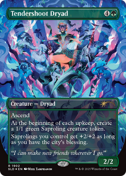 Tendershoot Dryad (Double Rainbow Foil) (SLD-1902) - Secret Lair Drop (Borderless) Foil