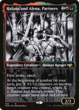 Halana and Alena, Partners (Showcase) (VOW-325) - Innistrad: Crimson Vow: (Showcase) Foil