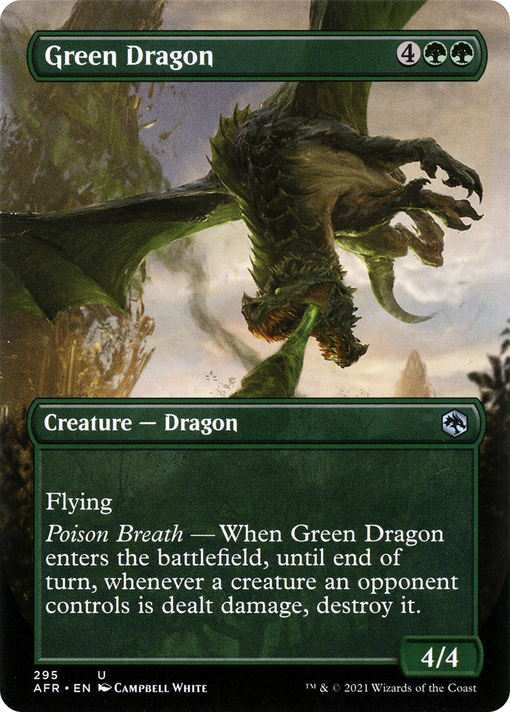 Green Dragon (Borderless) (AFR-295) - Adventures in the Forgotten Realms Foil