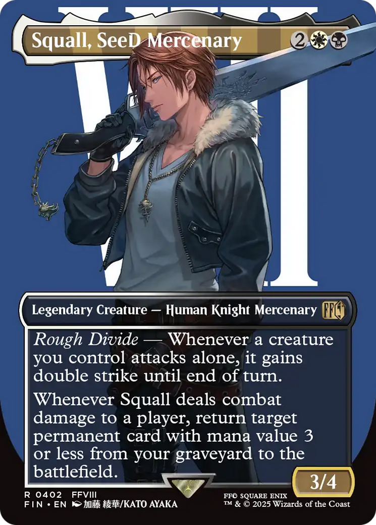 Squall, SeeD Mercenary (Borderless) (FIN-402) - FINAL FANTASY Foil