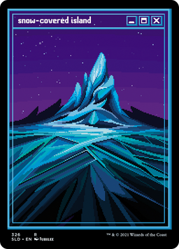 Snow-Covered Island (PixelSnowLands.jpg) (SLD-326) - Secret Lair Drop Etched Foil