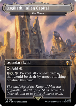 Osgiliath, Fallen Capital - Kor Haven (Surge Foil) (LTC-398) - Tales of Middle-earth Commander / Osgiliath, Fallen Capital (Borderless) Foil