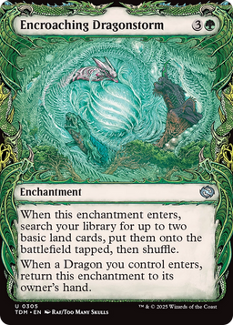 Encroaching Dragonstorm (Showcase) (TDM-305) - Tarkir: Dragonstorm: (Showcase, enchantment) Foil