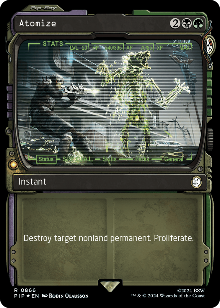 Atomize (Showcase) (Surge Foil) (PIP-866) - Fallout: (Showcase) Foil