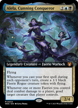 Alela, Cunning Conqueror (Extended Art) (WOC-034) - Wilds of Eldraine Commander: (Extended Art) Foil