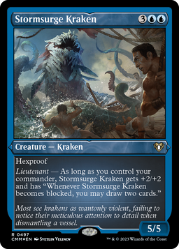 Stormsurge Kraken (CMM-497) - Commander Masters Etched Foil