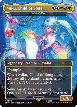 Miku, Child of Song - Child of Alara (SLD-1599) - Secret Lair Drop / Miku, Child of Song (Borderless)