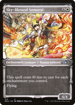 Sky-Blessed Samurai (Showcase) (NEO-314) - Kamigawa: Neon Dynasty: (Showcase) Foil