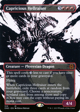 Capricious Hellraiser (Showcase) (ONE-310) - Phyrexia: All Will Be One: (Showcase) (Borderless)