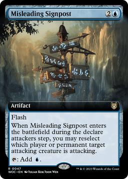 Misleading Signpost (Extended Art) (WOC-047) - Wilds of Eldraine Commander: (Extended Art)