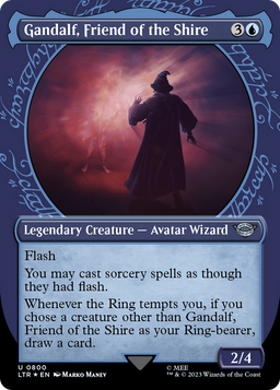 Gandalf, Friend of the Shire (Showcase) (Surge Foil) (LTR-800) - The Lord of the Rings: Tales of Middle-earth: (Showcase) (Borderless) Foil