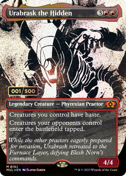 Urabrask the Hidden (Serial Numbered) (MUL-153) - Multiverse Legends: (Showcase) (Borderless) Foil