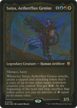 Satya, Aetherflux Genius (Display Commander) - Thick Stock (M3C-146) - Modern Horizons 3 Commander Foil