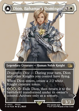Dion, Bahamut's Dominant (Borderless) (Surge Foil) (FIN-521) - FINAL FANTASY: (enchantment) Foil