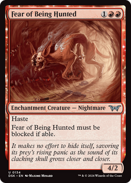 Fear of Being Hunted (DSK-134) - Duskmourn: House of Horror: (enchantment)