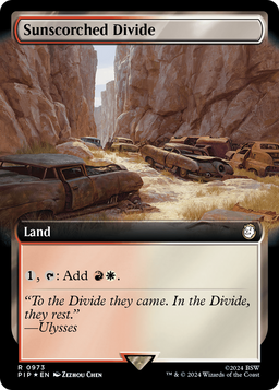 Sunscorched Divide (Extended Art) (Surge Foil) (PIP-973) - Fallout: (Extended Art) Foil