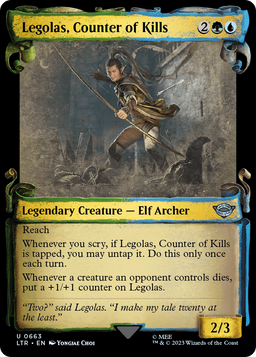 Legolas, Counter of Kills (Showcase Scrolls) (LTR-663) - The Lord of the Rings: Tales of Middle-earth: (Showcase) Foil