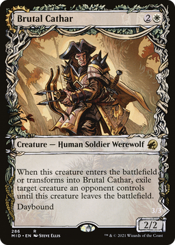 Brutal Cathar (Showcase) (MID-286) - Innistrad: Midnight Hunt: (Showcase, Double Faced Transform) Foil