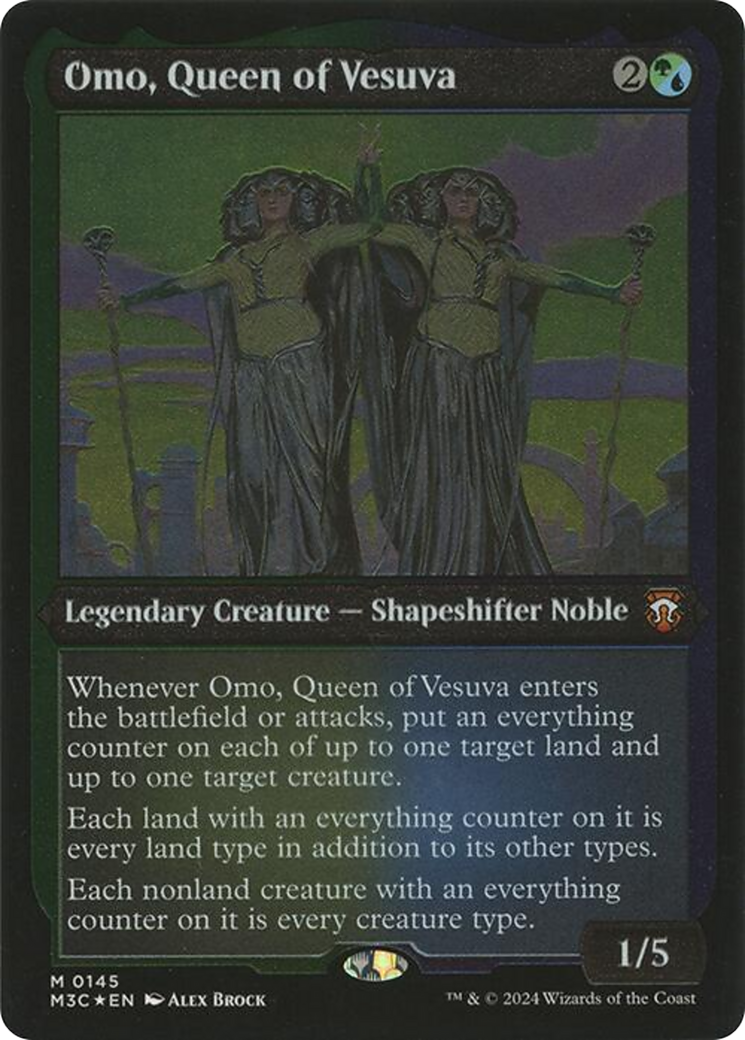 Omo, Queen of Vesuva (Display Commander) - Thick Stock (M3C-145) - Modern Horizons 3 Commander Foil