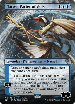 Narset, Parter of Veils (Borderless) (BLC-076) - Bloomburrow Commander Foil
