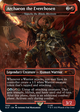 Archaeon the Everchosen - Najeela, the Blade-Blossom (Borderless) (SLD-1032) - Secret Lair Drop / Archaeon the Everchosen Foil