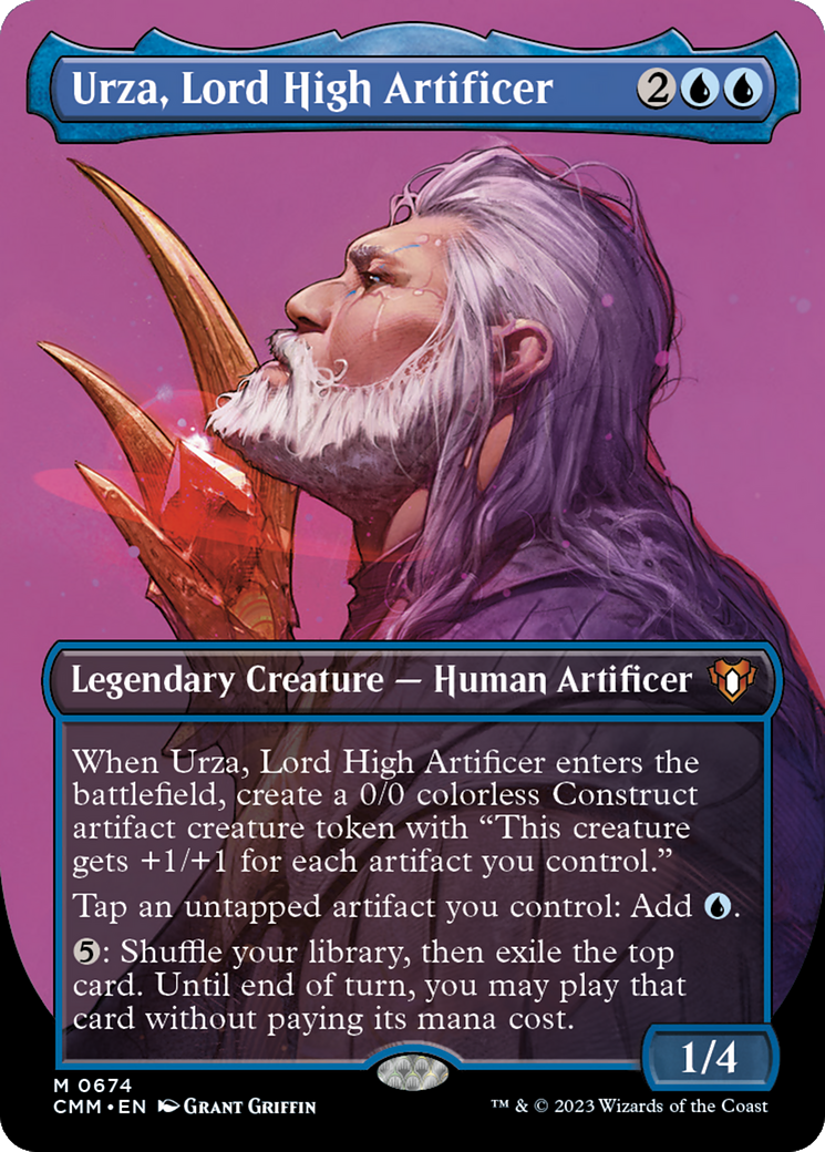 Urza, Lord High Artificer (Borderless) (CMM-674) - Commander Masters Foil