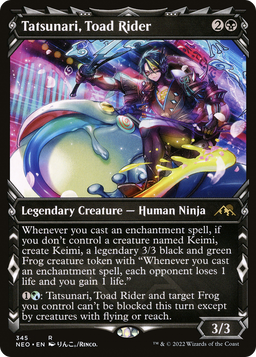 Tatsunari, Toad Rider (Showcase) (NEO-345) - Kamigawa: Neon Dynasty: (Showcase) Foil