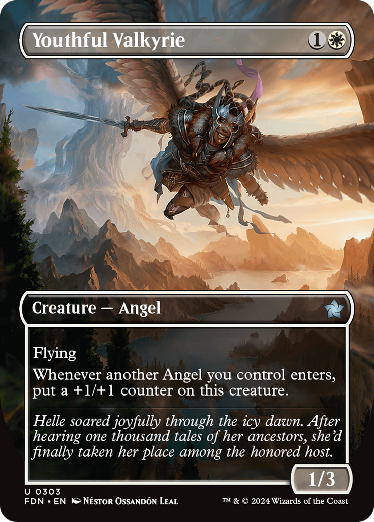 Youthful Valkyrie (Borderless) (FDN-303) - Foundations Foil