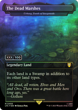 The Dead Marshes - Urborg, Tomb of Yawgmoth (Serial Numbered) (LTC-405) - Tales of Middle-earth Commander / The Dead Marshes (Borderless) Foil