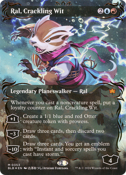 Ral, Crackling Wit (Borderless) (Raised Foil) (BLB-353) - Bloomburrow: (Showcase) Foil
