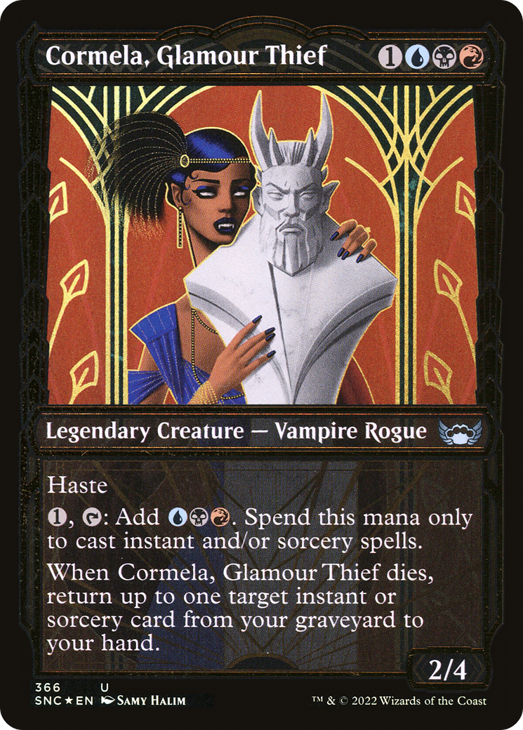 Cormela, Glamour Thief (Gilded Foil) (SNC-366) - Streets of New Capenna: (Showcase) Foil