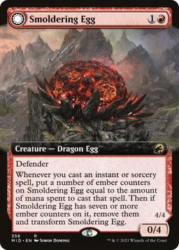 Smoldering Egg (Extended Art) (MID-358) - Innistrad: Midnight Hunt: (Extended Art, Double Faced Transform) Foil
