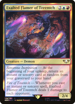 Exalted Flamer of Tzeentch (Surge Foil) (40K-119) - Warhammer 40,000 Commander Foil