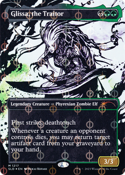 Glissa, the Traitor (Step-and-Compleat Foil) (SLD-1217) - Secret Lair Drop (Borderless) Foil