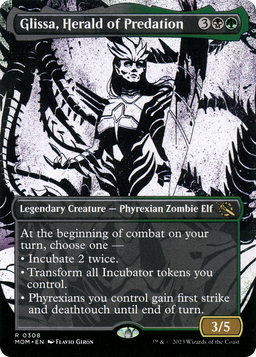 Glissa, Herald of Predation (Showcase) (MOM-308) - March of the Machine: (Showcase) (Borderless) Foil