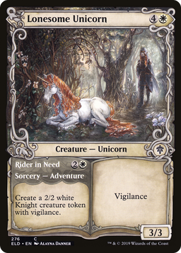 Lonesome Unicorn (Showcase) (ELD-276) - Throne of Eldraine: (Showcase) Foil