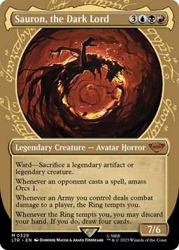 Sauron, the Dark Lord (Showcase) (LTR-329) - The Lord of the Rings: Tales of Middle-earth: (Showcase) (Borderless) Foil