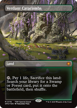 Verdant Catacombs (Borderless) (Dragonscale Foil) (SPG-118) - Special Guests Foil