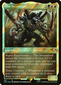 The Swarmlord (Display Commander) (Surge Foil) - Thick Stock (40K-180) - Warhammer 40,000 Commander Foil