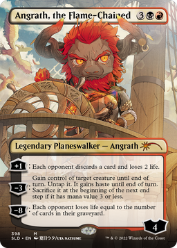 Angrath, the Flame-Chained (Borderless) (SLD-398) - Secret Lair Drop Foil