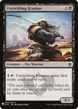 Unyielding Krumar (LIST-094) - The List