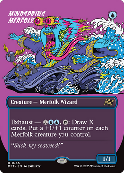 Mindspring Merfolk (Borderless) (DFT-335) - Aetherdrift Foil