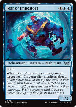Fear of Impostors (DSK-057) - Duskmourn: House of Horror: (enchantment) Foil