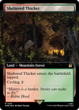 Sheltered Thicket (Extended Art) (Surge Foil) (WHO-1105) - Doctor Who: (Extended Art) Foil