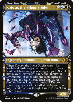 Kotose, the Silent Spider (Showcase) (NEO-351) - Kamigawa: Neon Dynasty: (Showcase) Foil