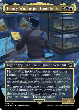Henry Wu, InGen Geneticist (Borderless) (Emblem) (REX-037) - Jurassic World Collection Foil
