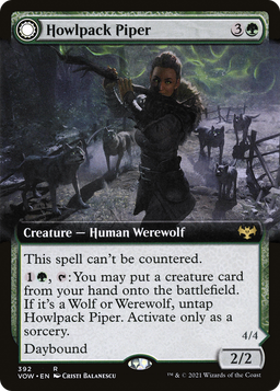 Howlpack Piper (Extended Art) (VOW-392) - Innistrad: Crimson Vow: (Extended Art, Double Faced Transform)