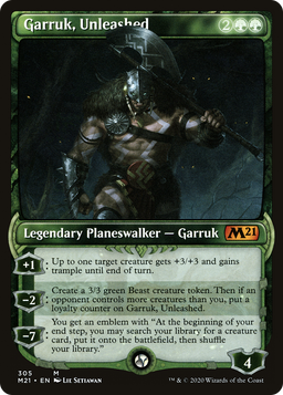 Garruk, Unleashed (Showcase) (M21-305) - Core Set 2021: (Showcase) Foil