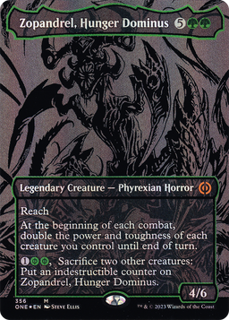 Zopandrel, Hunger Dominus (Oil Slick Raised Foil) (ONE-356) - Phyrexia: All Will Be One (Borderless) Foil