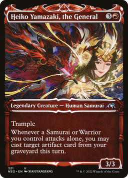 Heiko Yamazaki, the General (Showcase) (NEO-321) - Kamigawa: Neon Dynasty: (Showcase) Foil